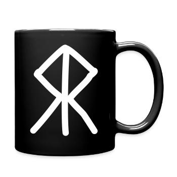 Wikinger-Rune Mut / Courage - Tasse einfarbig - Schwarz - Rechts