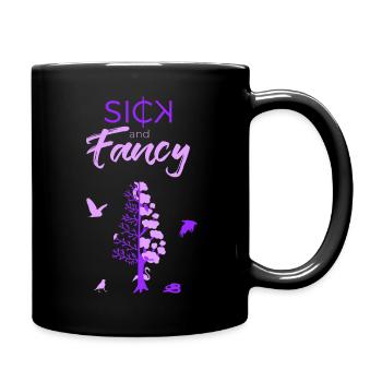 Sick and Fancy, Logo avec arbre - Mug uni - noir - Droite