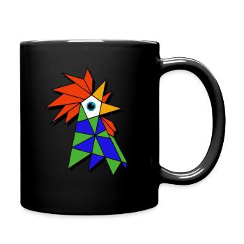 Rooster geometric - Full Colour Mug - black - Right