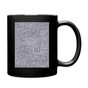 One line pattern - Full Colour Mug - black - Right