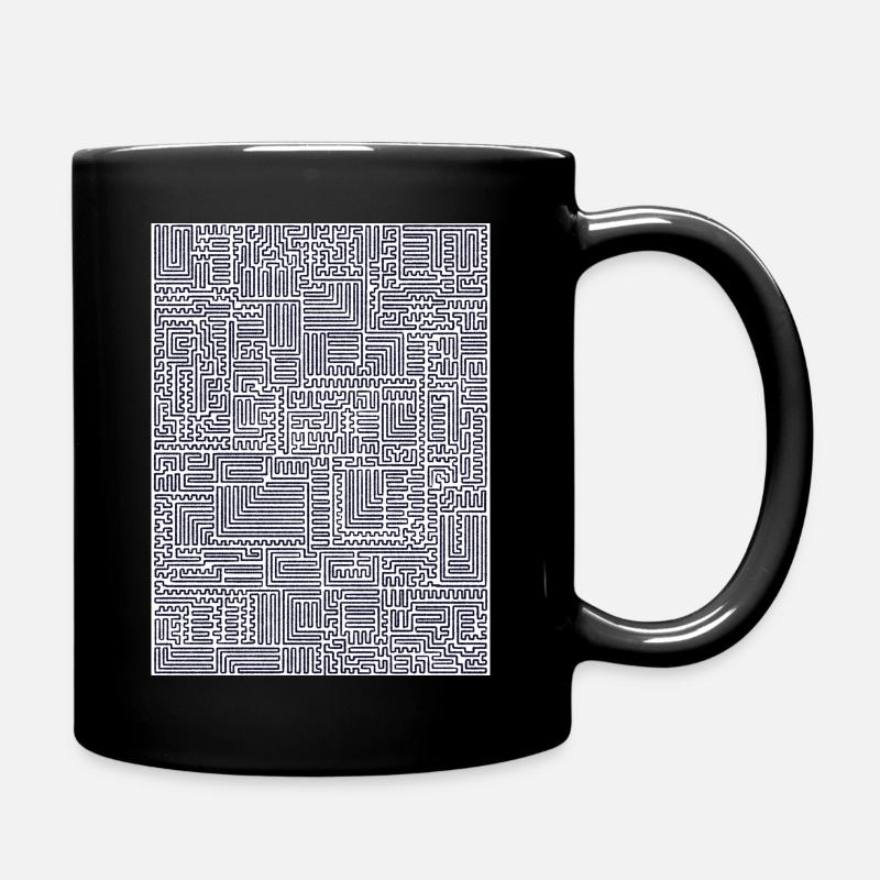 One line pattern - Full Colour Mug - black