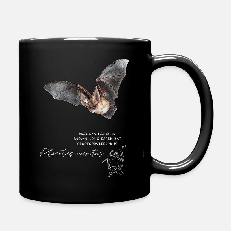 Braunes Langohr - Fledermaus - Tasse einfarbig - Schwarz
