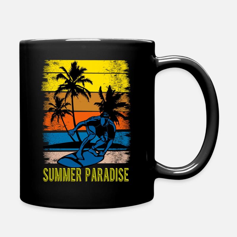 Surfer-Surfer Paradies-Sommer-Wassersport - Tasse einfarbig - Schwarz