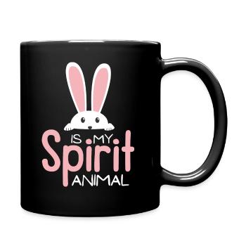 Rabbit is my spiritual animal - Full Colour Mug - black - Right
