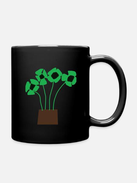 les trèfle à quatre feuille . - Mug uni - noir
