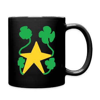 Étoile detrèfle à quatre feuille star. - Mug uni - noir - Droite