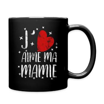 ich liebe meine Oma Geschenk j''aime mamie - Tasse einfarbig - Schwarz - Rechts