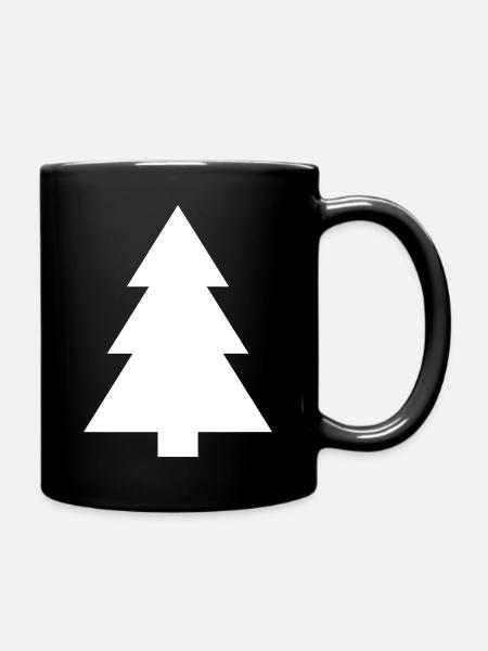 Fir Tree Vector - Full Colour Mug - black