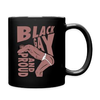 Noir, gay et fier - Mug uni - noir - Droite