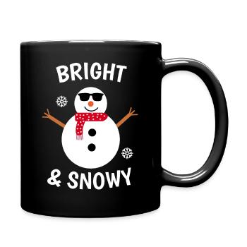 Bright and snowy winter snowman - Full Colour Mug - black - Right