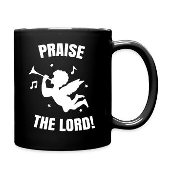 Praise the lord. Cherub angel - Full Colour Mug - black - Right