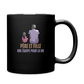Père et Fille une équipe pour la vie cadaeu - Mug uni - noir - Droite