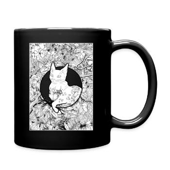 Naturkatze - Tasse einfarbig - Schwarz - Rechts