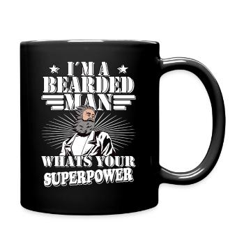 Gift idea for beard wearers with 3 days beard - Full Colour Mug - black - Right