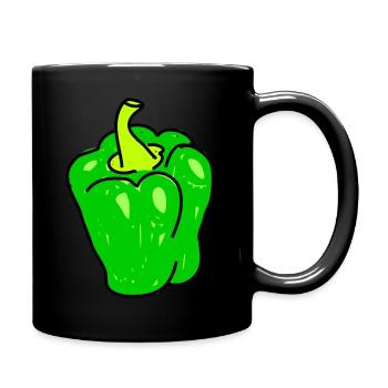 Green Bell Pepper Doodle - Full Colour Mug - black - Right
