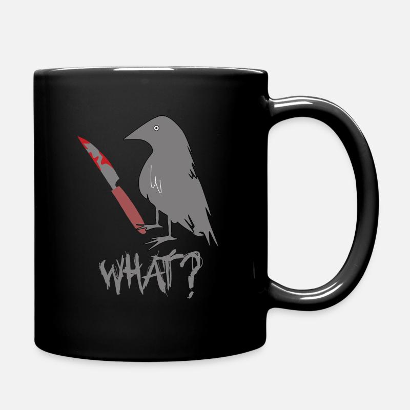 Halloween Quoi? - Couteau corbeau - Mug uni - noir
