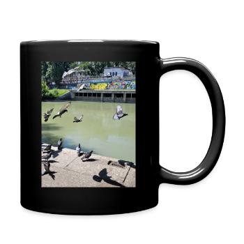 Doves in Vienna - Tasse einfarbig - Schwarz - Rechts