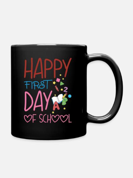 Happy first day of school - Mug uni - noir