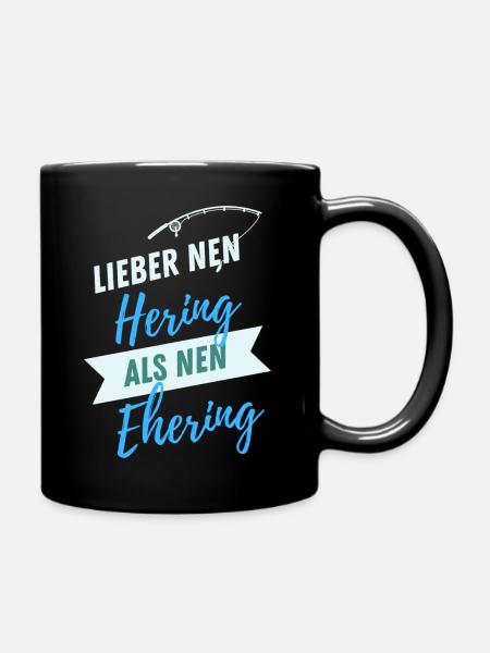 Lieber nen Hering als nen Ehering - Tasse einfarbig - Schwarz