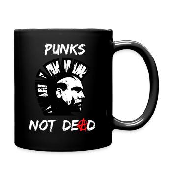 Punks Not Dead, Punker Punk Rock - Full Colour Mug - black - Right