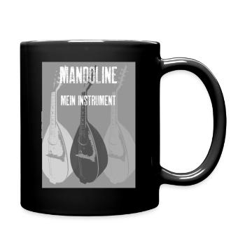 Mandoline Mein Instrument Pop Art grau - Tasse einfarbig - Schwarz - Rechts