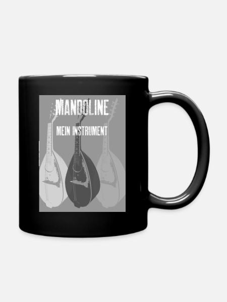 Mandoline Mein Instrument Pop Art grau - Tasse einfarbig - Schwarz