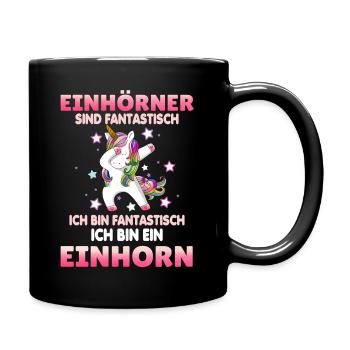 Einhörner sind Fantastisch - Tasse einfarbig - Schwarz - Rechts