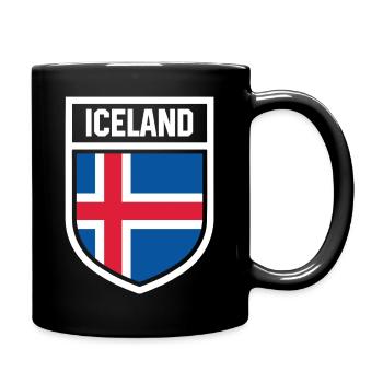 Iceland - National flag in the coat of arms - Full Colour Mug - black - Right