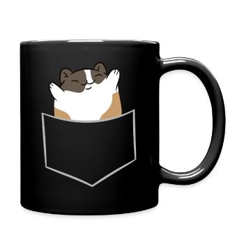 Cochon d’Inde coloré - Dans poche poitrine / poche chemise - Mug uni - noir - Droite