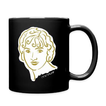 20s / Woman Portrait / Women's Power / minavi - Full Colour Mug - black - Right