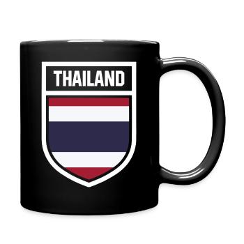 Thailand - Nationalfahne im Wappen - Tasse einfarbig - Schwarz - Rechts