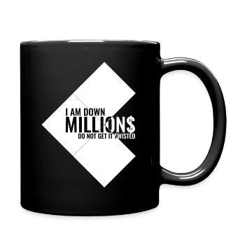 I Am Down Millions - Tile Shapes Back and White - Full Colour Mug - black - Right