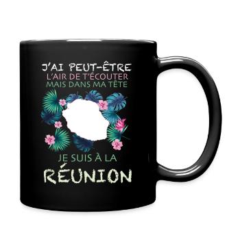 Humour Message Réunion Beau Pays - Mug uni - noir - Droite