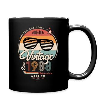Jahrgang seit 1988 - Tasse einfarbig - Schwarz - Rechts