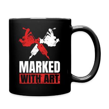 Markiert mit Art Tattooed Squads Saying - Tasse einfarbig - Schwarz - Rechts