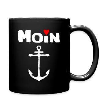 T-Shirt Anker Maritim Miesmuschelartwuermchen - Tasse einfarbig - Schwarz - Rechts