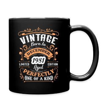 Cadeau d'anniversaire, Vintage né en Décembre 1981 - Mug uni - noir - Droite