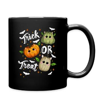 Trick ou gâterie citrouilles - Mug uni - noir - Droite