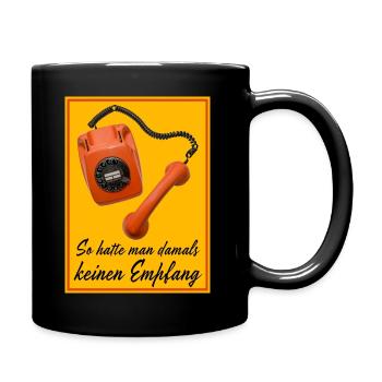 Telefon mit Wählscheibe - Tasse einfarbig - Schwarz - Rechts