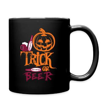 Halloween Trick or Beer trick or treat - Tasse einfarbig - Schwarz - Rechts