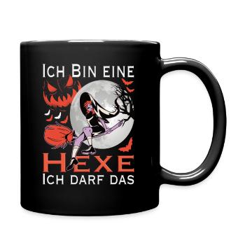 Ich bin eine Hexe ich darf das - Halloween hexe - Tasse einfarbig - Schwarz - Rechts