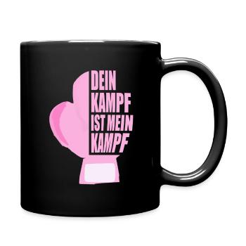 Gemeinsamer Kampf gegen Brustkrebs - Tasse einfarbig - Schwarz - Rechts