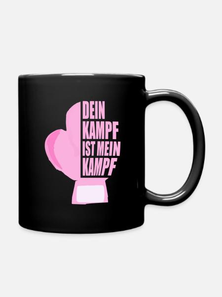 Gemeinsamer Kampf gegen Brustkrebs - Tasse einfarbig - Schwarz