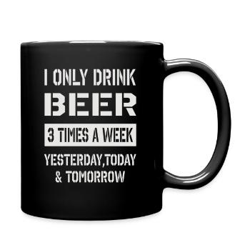 Je ne bois que de la bière - Mug uni - noir - Droite
