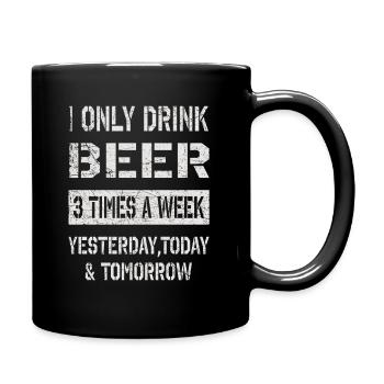 Je ne bois que de la bière - Mug uni - noir - Droite