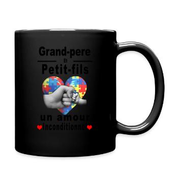 grand pere et petit fils - Mug uni - noir - Droite