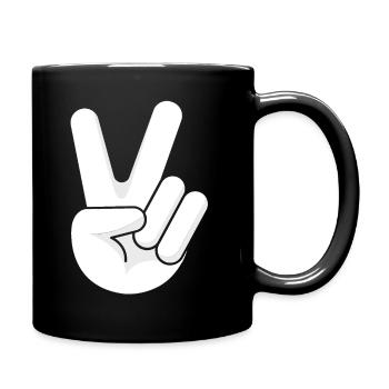 Liebe Freiheit Friede Hoffnung Zeichen Handzeichen - Tasse einfarbig - Schwarz - Rechts