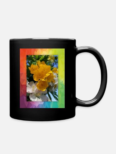 Blumen - Tasse einfarbig - Schwarz