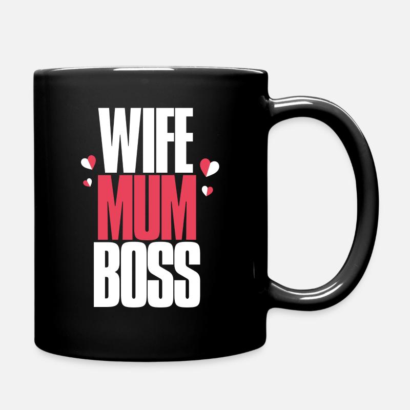 Frau Mama Boss - Tasse einfarbig - Schwarz