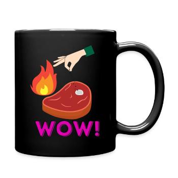Salt-Steak-Cook-Funny-Logo - Tasse einfarbig - Schwarz - Rechts